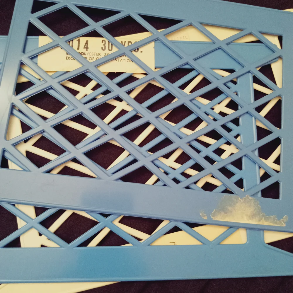 Vintage Blue and White Plastic Organizer Grates